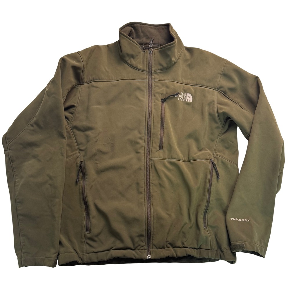 The North Face TNF Apex Bionic Softshell Jacket Mens Medium Olive Green Full Zip